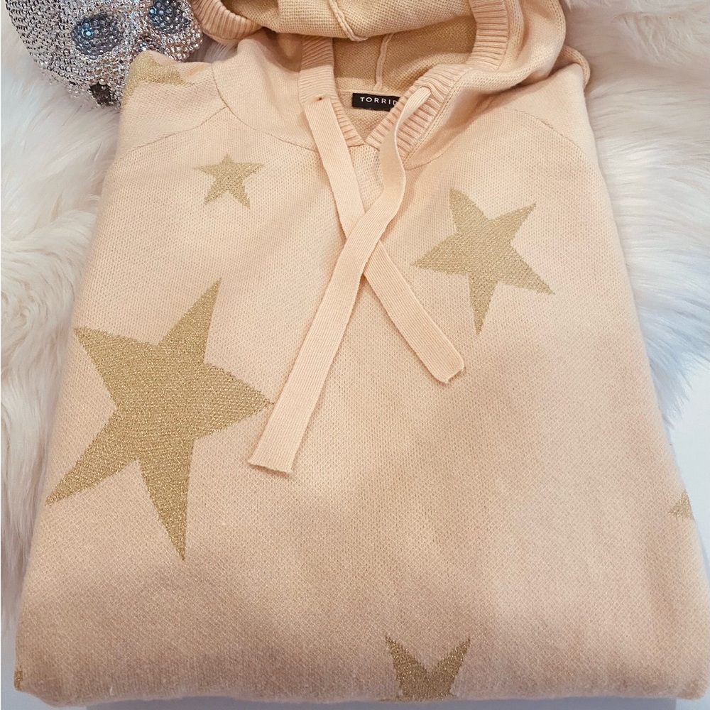 Torrid- Metallic Star Sweater Hoodie